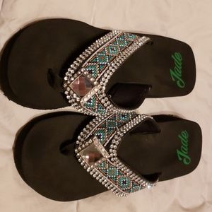 Rhinestone flip flops